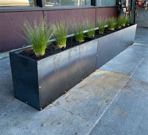 decorative metal planer boxes|metal rectangle planter box.